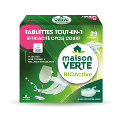 Maison Verte - Pack de 8 boîtes de 28 tablettes lave-vaisselle - BioActive - 8 x 28 tablettes