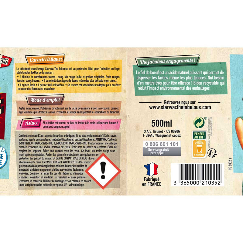 Starwax - Détachant Spray Au Fiel De Bœuf 500Ml Fabulous