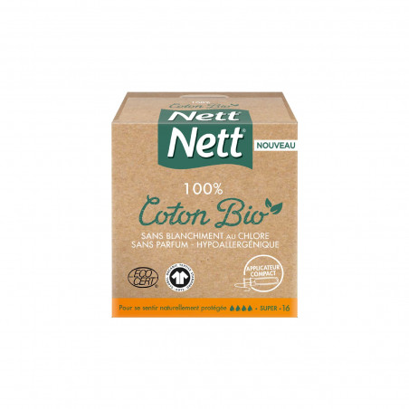 Nett Tampom 100% Coton Bio - Applicateur Compact - Super X 16