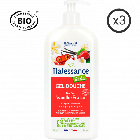 Gel douche corps et cheveux Kids Vanille-Fraise