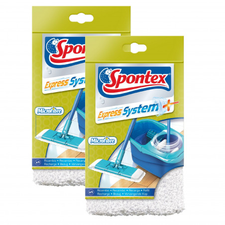 Spontex - 1 Lot de 2 Recharges Microfibre pour Balai Express System +