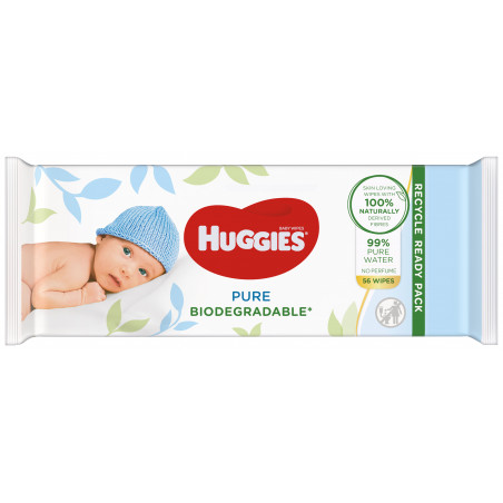 Huggies - PURE BIODEGRADABLE - Lingette bébé x 56