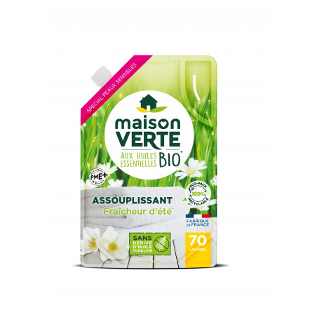 Maison Verte  - Adoucissant aux huiles essentielles bio sans palme 1,5L