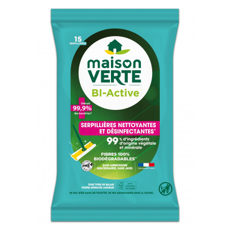 Maison Verte - Serpillères Désinfectantes BI-Active x15