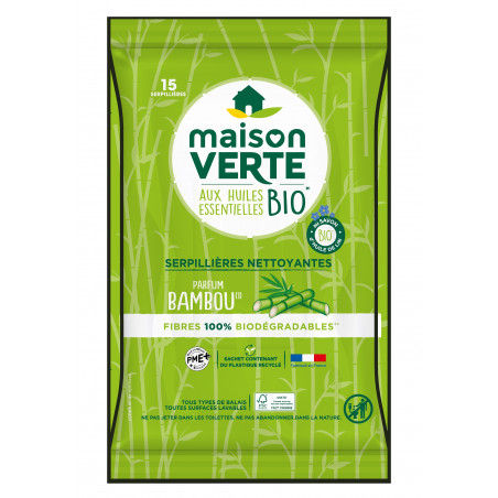 Maison Verte  - Serpillières biodégradables aux huiles essentielles bio