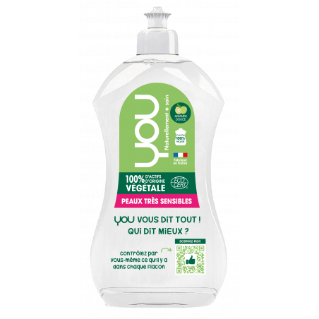 You -  Liquides vaisselle Amande Douce peaux sensibles -  500 ml