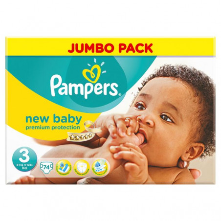 Pampers Couches New Baby Taille 3 - 74 Couches