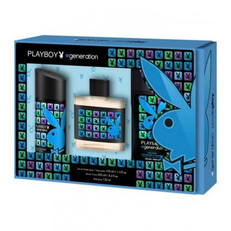 Playboy Coffret 3 Pcs Génération - Edt 100 Ml - Déodorant Spray 150 Ml - Gel Douche 250 Ml