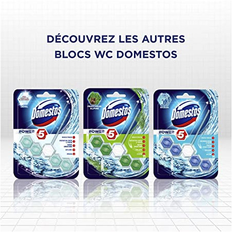 5 Blocs WC Domestos Power Five Océan (Lot de 5)