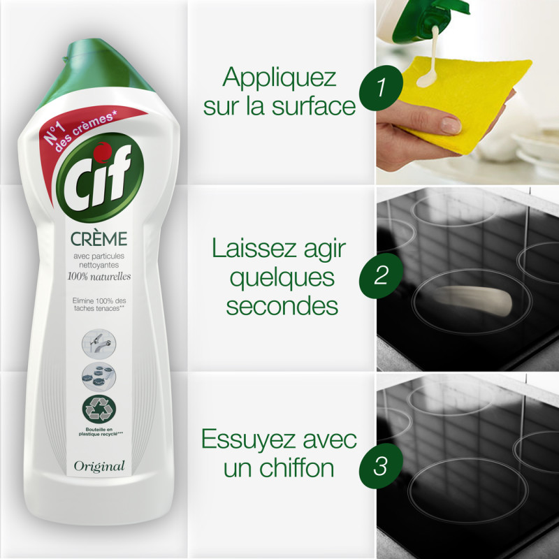 CIF Crème à Récurer Multi Surfaces Originale 750ml : : Epicerie