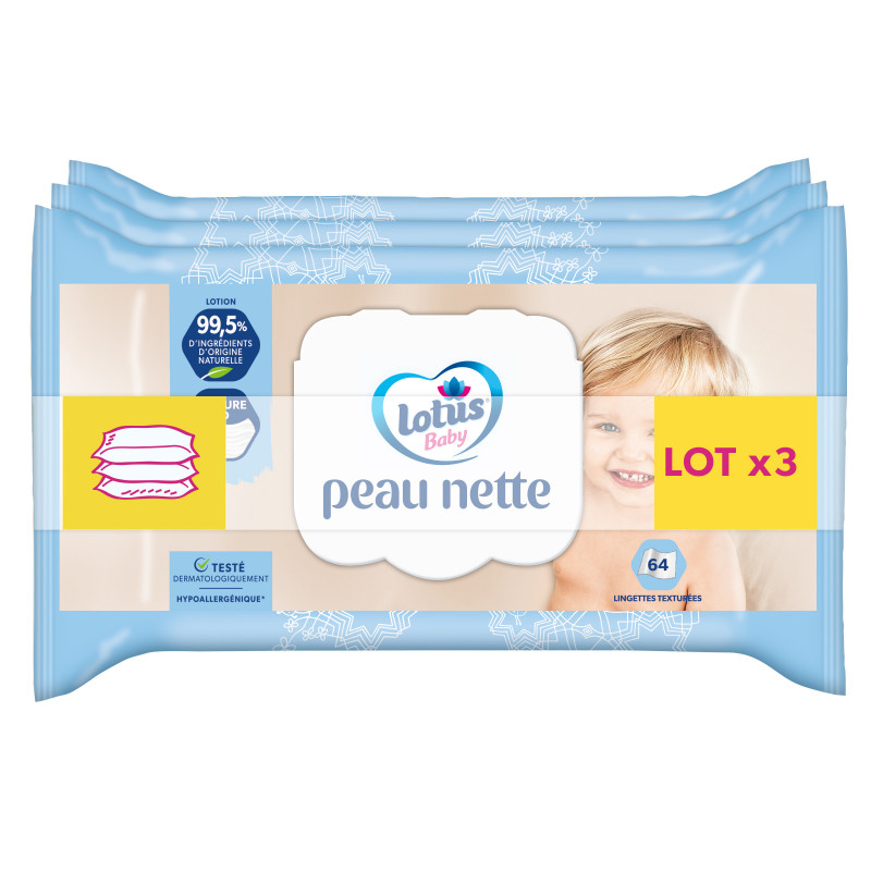 Lingettes bébé Huggies Pack de 3 - - NATURAL CARE - Lingette bébé