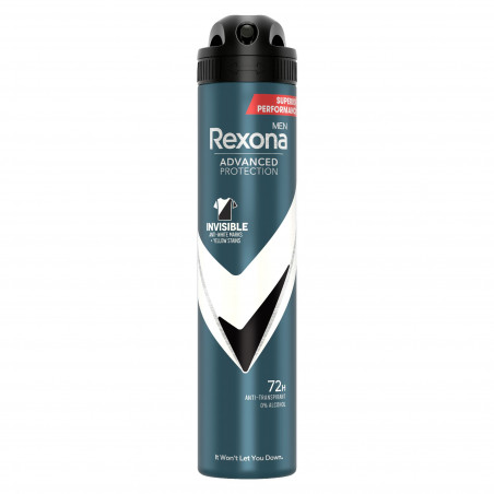 REXONA MEN Déodorant Homme Spray Anti-Transpirant Invisible Black + White 200ml
