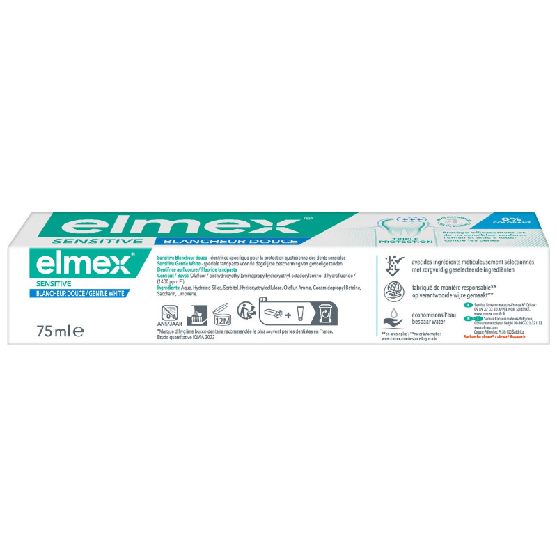 ELMEX DENT SENSI BLANCH DOUCE 0 COLORANT 75ML