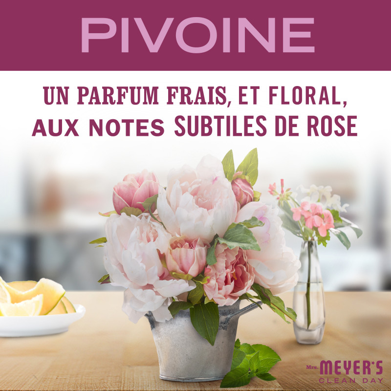 Mrs Meyer's - Pack de 6 Savon Mains Parfum Pivoine 370 Ml