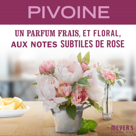 Mrs Meyer's - Pack de 6 Savon Mains Parfum Pivoine 370 Ml