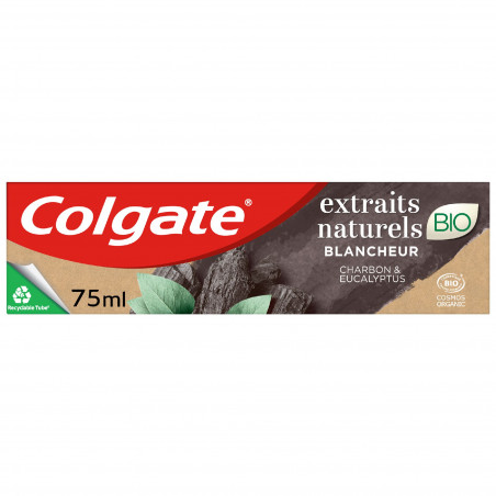 COLGATE Dentifrice Natural Extracts Bio Blancheur Charbon et Eucalyptus Lot de 12 x 75ml COLGATE Dentifrice Natural Extracts Bio Blancheur Charbon et Eucalyptus Lot de 12 x 75ml