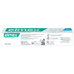 ELMEX Dentifrice Sensitive Original Triple Protection 0% Colorant Lot de 12 x 75ml