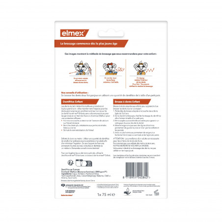 ELMEX Kit Dentaire Anti-Caries Enfants 0-6 Ans (1 Brosse à Dents Manuelle + 1 Dentifrice 0-6 Ans + Un Gobelet) Lot de 6 Paquets