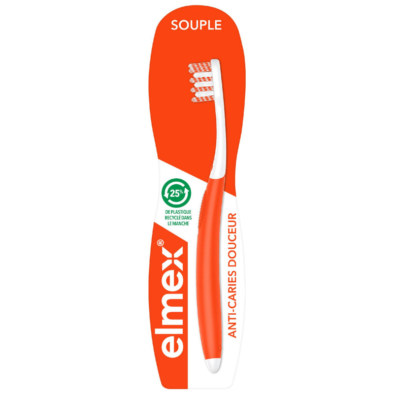 ELMEX Brosse à Dents Manuelle Souple Anti-Caries Douceur Lot de 6 unités