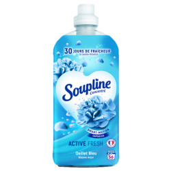 Pack de 8 - SOUPLINE Adoucissant Linge Concentré Active Fresh Œillet Bleu 30 Jours de Fraîcheur 1200ml 2