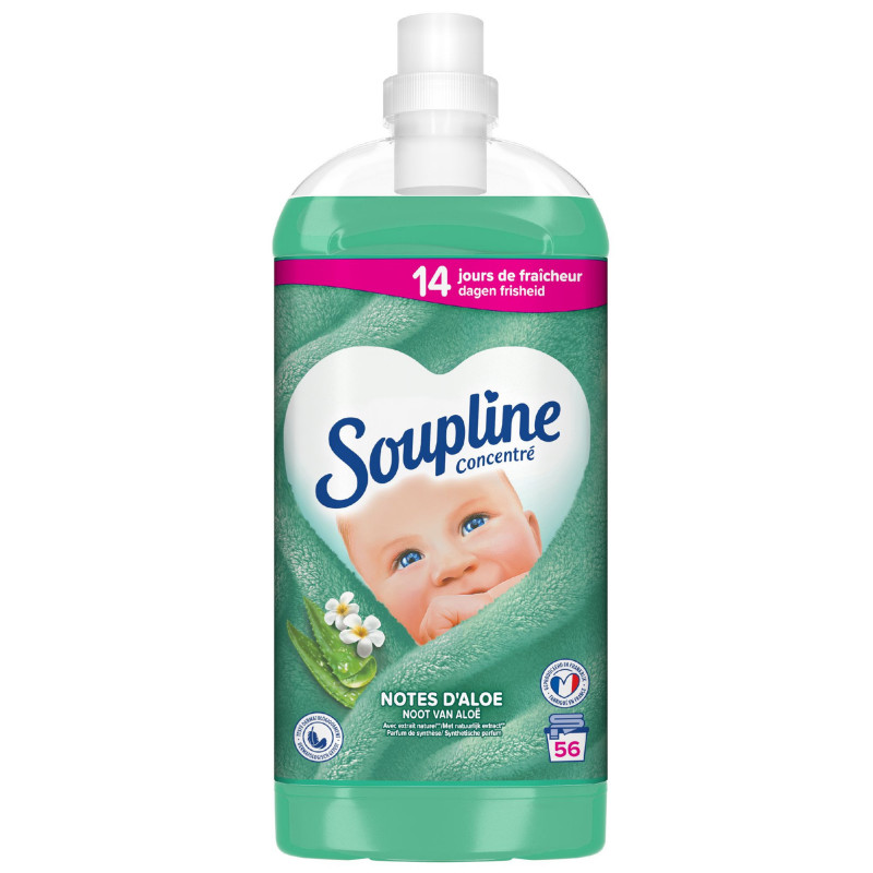 SOUPLINE Adoucissant Linge Concentré Aux Notes d'Aloé Lot de 12 x 1300ml