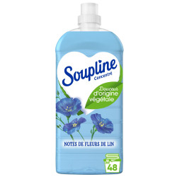 Pack de 12 - SOUPLINE Adoucissant Linge Concentré Douceur d'Origine Végétale Aux Notes de Fleurs de Lin 1200ml 2