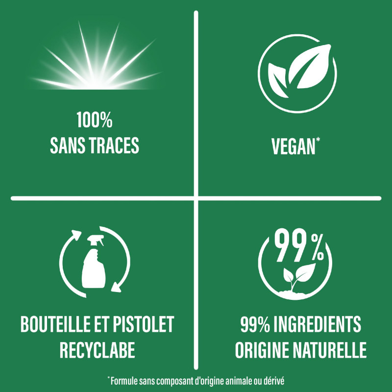 AJAX Spray Nettoyant Vitres Cristal Lot de 12 x 750ml