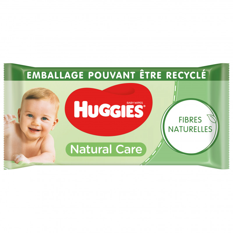 LINGETTE BEBE HUGGIES NATURAL CARE 56 UT