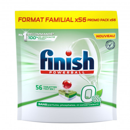 Pack de 5 Finish Tout en 1 0% x56 Format familial