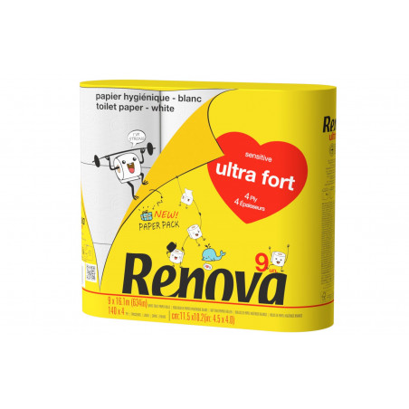Renova - Pack de 7 Paquets de 9 Rouleaux Papier Hygiénique Ultrafort