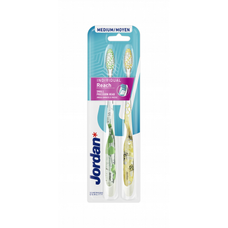 Pack de 12 Jordan Brosse à Dents Individual Reach Medium x2
