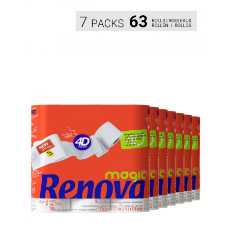Renova - 7 x 9 Rouleaux Papier hygiénique Magic