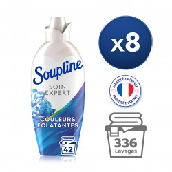 Pack de 8 - Soupline Adoucissants concentrés soin expert couleurs - 42 lavages - 1,08l
