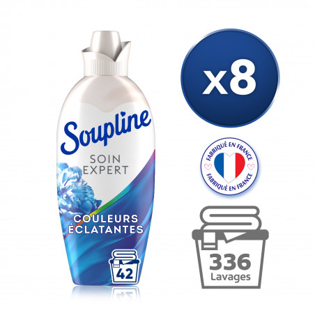 Pack de 8 - Soupline Adoucissants concentrés soin expert couleurs - 42 lavages - 1,08l