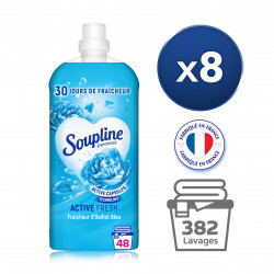 Pack de 12 - SOUPLINE Adoucissant Linge Concentré Fraîcheur Parfumée Fleurs  Blanches et notes de Noix de Coco 1200ml