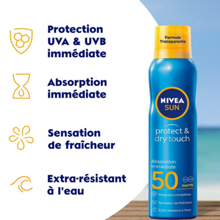 Brume Protection Solaire NIVEA SUN FPS 50 PROTECT & DRY TOUCH 200ml