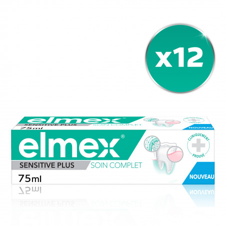 Pack de 12 - elmex - Dentifrice Sensitive Plus Soin Complet 75ml