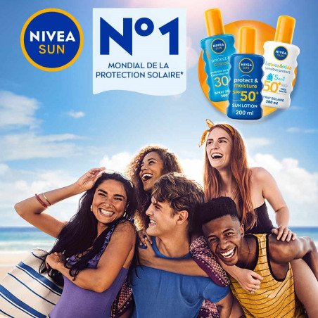 Pack de 2 - NIVEA SUN - Protection solaire Spray Huile Sèche  FPS 20 PROTECT & BRONZE 200ml