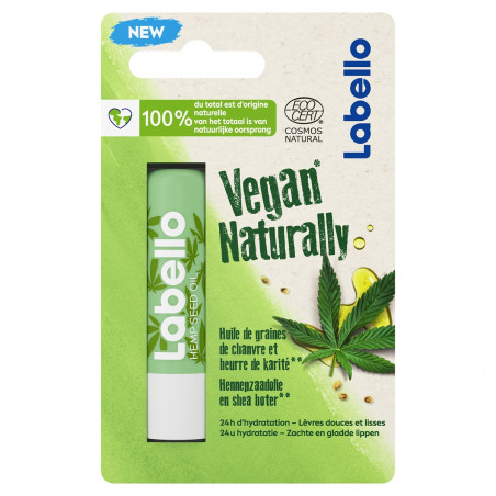 Stick soin des lèvres LABELLO Hydratation 24h Chanvre Vegan Naturally 5,2ml