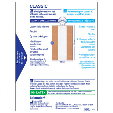 Pack de 3 - HANSAPLAST Bandes Classic 1m x 6cm Pack de 3 - HANSAPLAST Bandes Classic 1m x 6cm