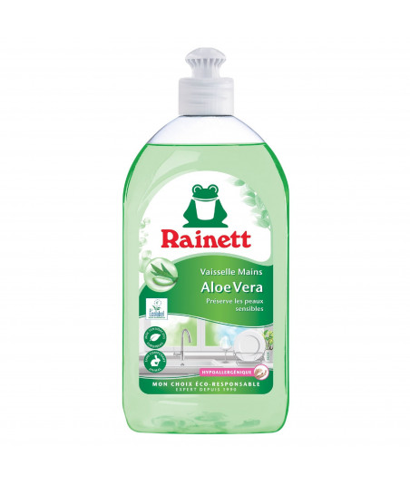 Pack de 8 - Rainett - Liquide Vaisselle Ecologique Aloe Vera 500ml Pack de 8 - Rainett - Liquide Vaisselle Ecologique Aloe Vera 500ml