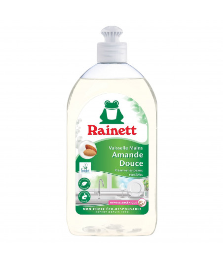 Pack de 8 - Rainett - Liquide Vaisselle Ecologique Amande Douce 500ml