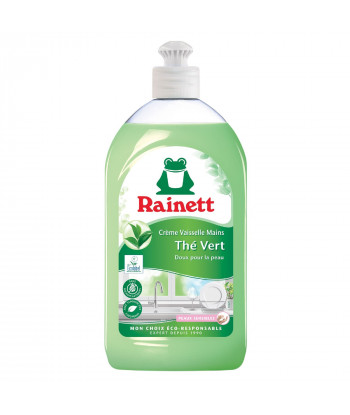 Pack de 8 - Rainett - Liquide Vaisselle Ecologique Crème Thé vert 500ml