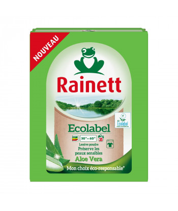 Pack de 5 - Rainett - Lessive Poudre Ecolabel Aloe Vera 2,345 kg - 35 lavages