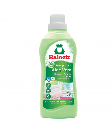 Pack de 8 -Rainett - Assouplissant Ecologique Concentré Aloe Vera 750ml - 31 lavages