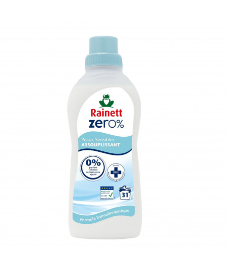 Pack de 8 -Rainett - Zero% Assouplissant Ecologique 750ml - 31 lavages
