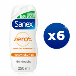 Pack de 6 - SANEX Gel Douche Nourissant Zero% Essential Ingredients Peaux...
