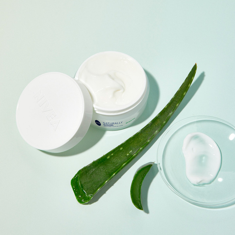 Pack de 2 - Crème visage hydratante NIVEA Aloe vera BIO Peaux normales Naturally Good 50ml