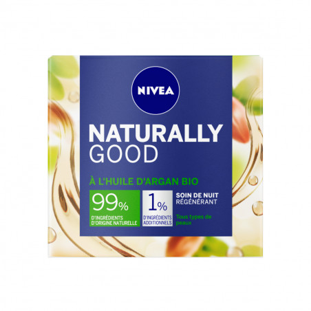 Pack de 2 - Crème visage nuit NIVEA Régénérante Huile d'Argan BIO Naturally Good 50ml Pack de 2 - Crème visage nuit NIVEA Régénérante Huile d'Argan BIO Naturally Good 50ml