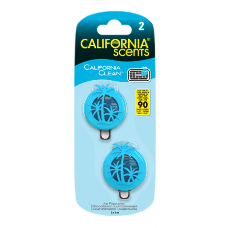 Pack de 2 - CS - Mini Diffuseurs - Senteur  California Clean X2